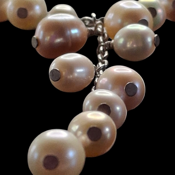 Sterling Silver 925 Cultured Pearl Drop Y Necklace with 2" Center Drop - Picture 8 of 11